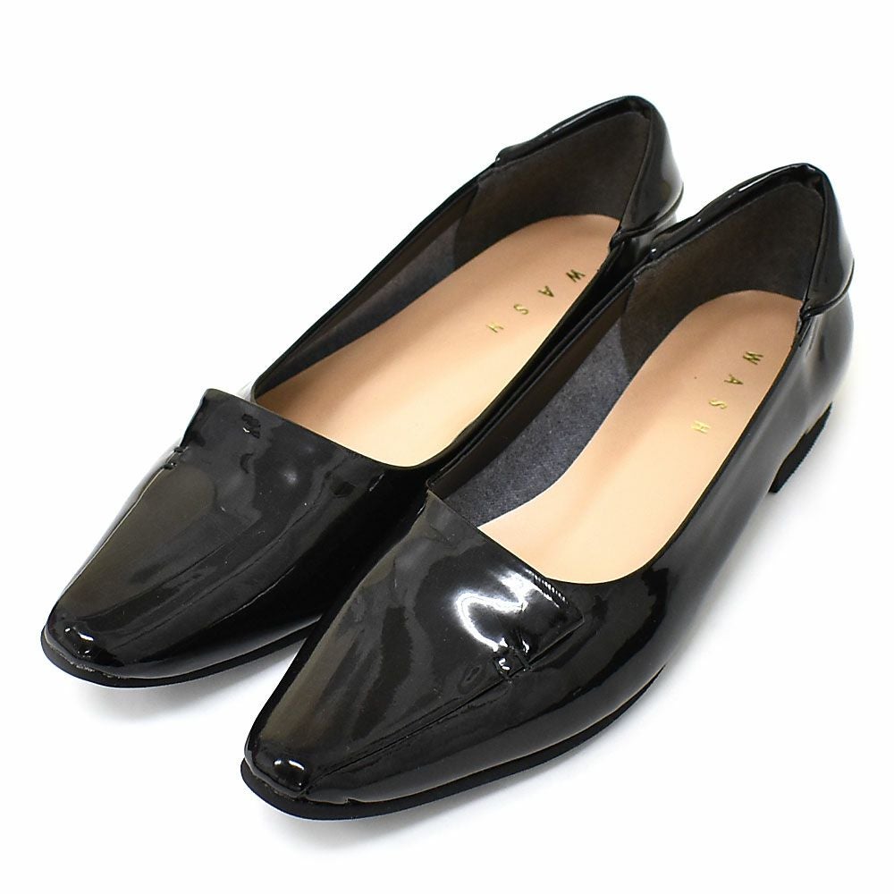 WASH [人気商品] きれい見えフラットシューズ/エナメル|銀座ワシントン