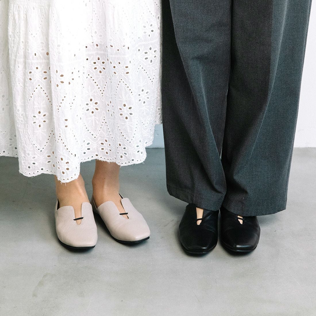 yuko imanishi+ フロントゴムスクエアトゥシューズ AZU|銀座ワシントン
