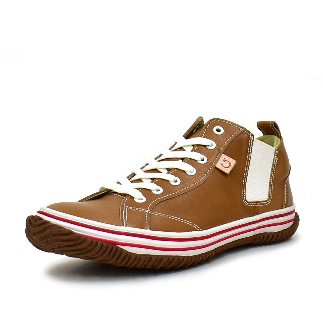 SPINGLE 国産サイドゴアレザースニーカー WHITE/BEIGE|銀座ワシントン