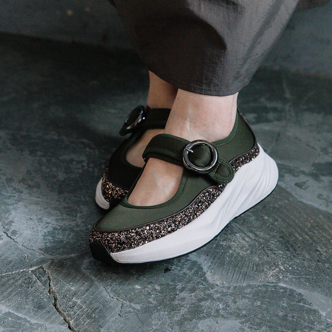 W メリージェーン厚底スニーカー|銀座ワシントン 公式サイト