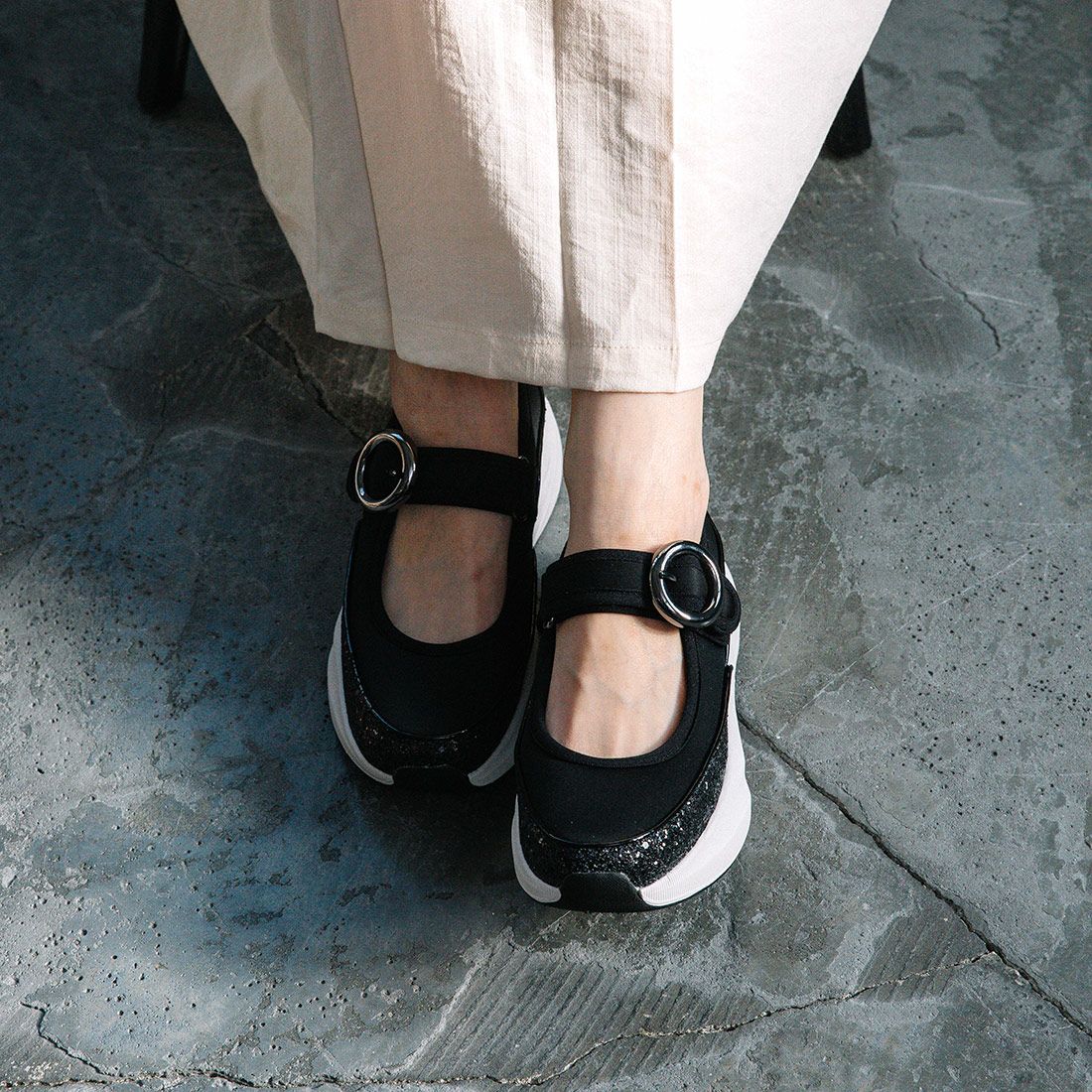 W メリージェーン厚底スニーカー|銀座ワシントン 公式サイト