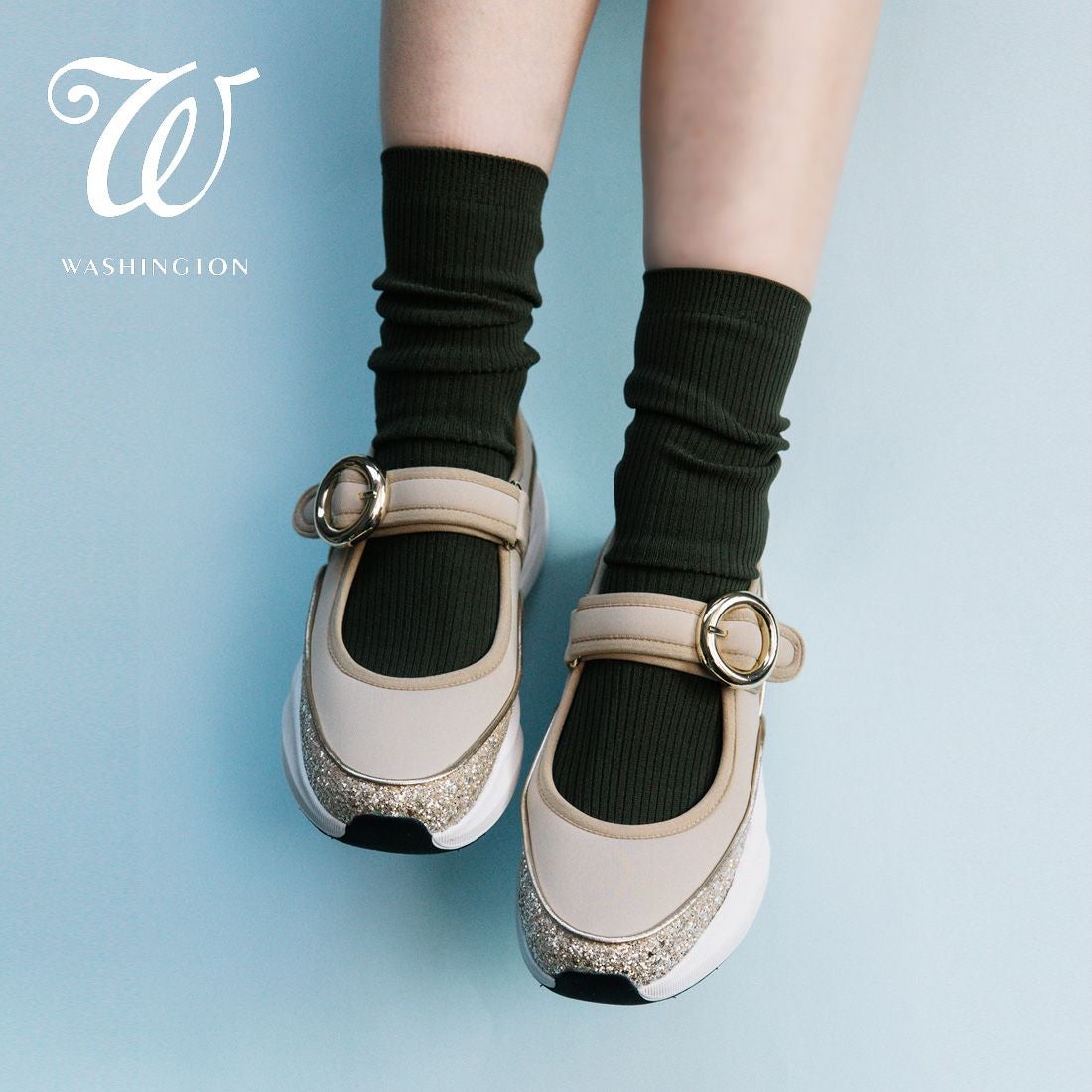 W メリージェーン厚底スニーカー|銀座ワシントン 公式サイト