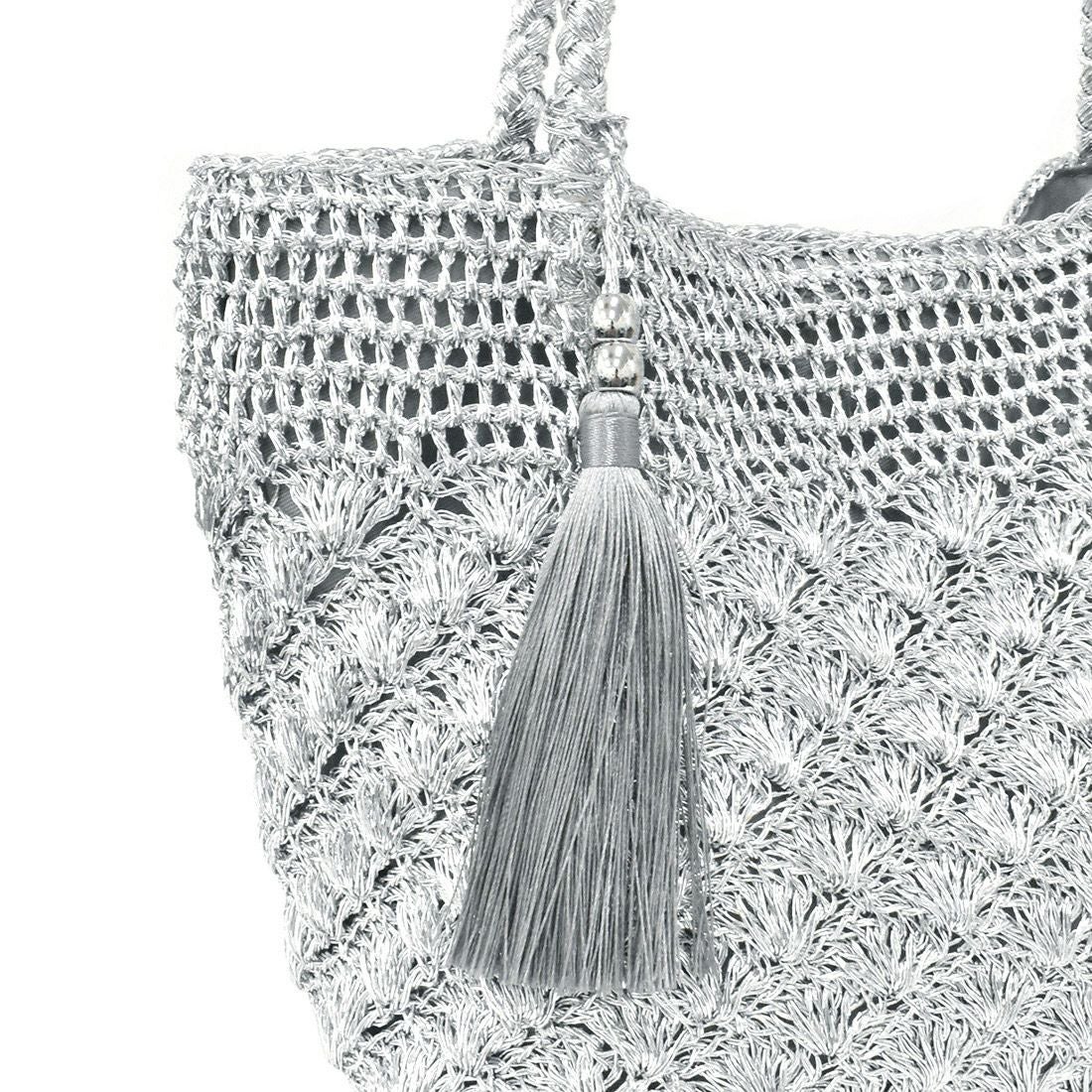 COOCO メタリック柄編みトートバッグ|銀座ワシントン 公式サイト