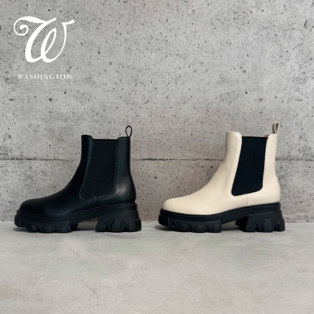 SALE] W 本革厚底サイドゴアブーツ|銀座ワシントン 公式サイト