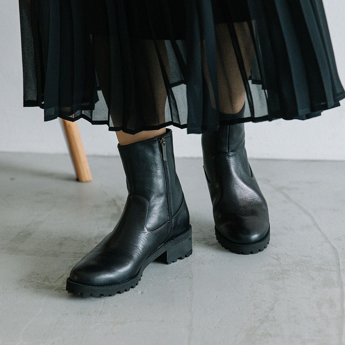 Think! シンク ショートブーツ 38 約24cm 黒　87289 WASHINGTON シンプルショートブーツ|銀座ワシントン 公式サイト
