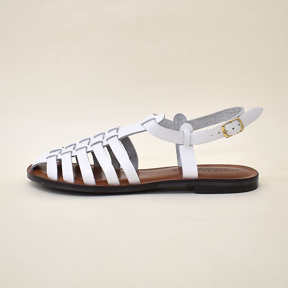 返品不可 [SALE] CORSO ROMA 9 グルカデザインフラットサンダル|銀座