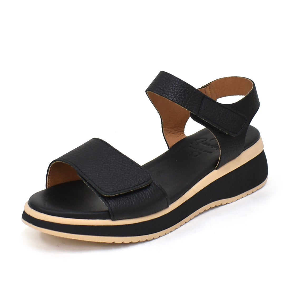 ベネシュ黒 サンダル ベルクロストラップ24.5 OH MY SANDALS ベルクロストラップコンフォートサンダル|銀座